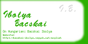 ibolya bacskai business card